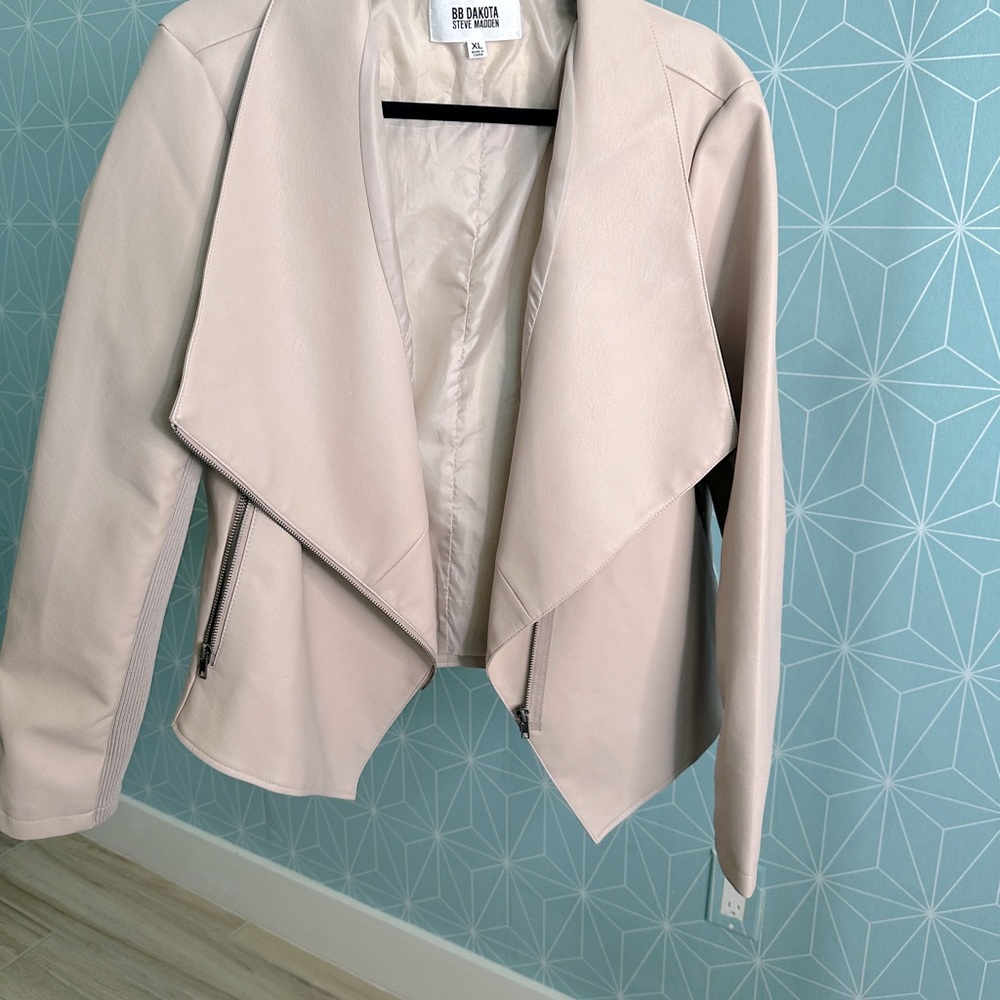 XL Blush light pink BB Dakota Steve Madden Faux Leather Jacket. New!